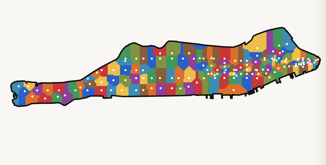 Manhattan Voronoi map preview